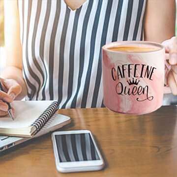 Caffeine Queen Marble Mug for Coffee Lovers - Unique Gift