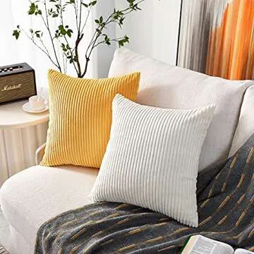 JLCROTENGRA Soft Corduroy Decorative Pillow Covers - 2 Pack