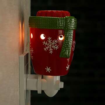STAR MOON Pluggable Electric Fragrance Ceramic Wax Melt Night Light Warmer for Christmas Decoration No fire Hazard Packed with Two Bulbs