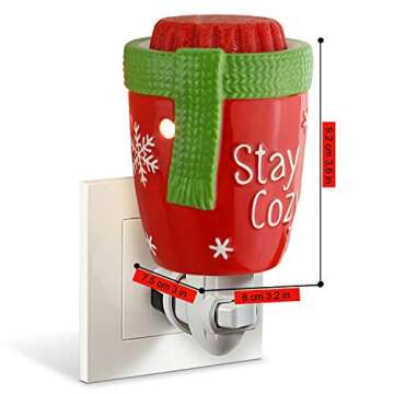 STAR MOON Pluggable Electric Fragrance Ceramic Wax Melt Night Light Warmer for Christmas Decoration No fire Hazard Packed with Two Bulbs