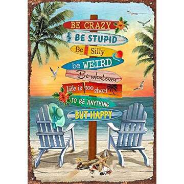 Graman Retro Tin Signs Vintage Signs Beach Canvas Print Surfing Boards8x12inch