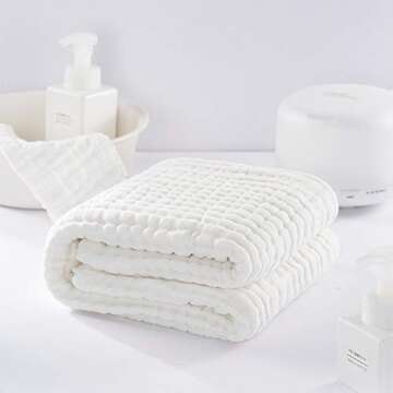 Yoofoss Baby Bath Towel 100% Muslin Cotton Hooded Towels for Babies, Infant and Toddler, Large 32x32Inch, Extra Soft and Absorbent Newborn Essential