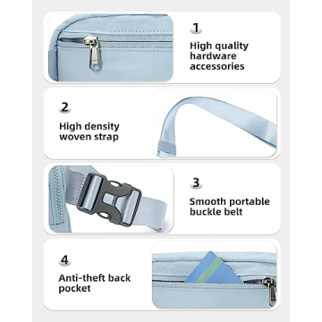 Stylish Light Blue Fanny Pack for Running & Sports