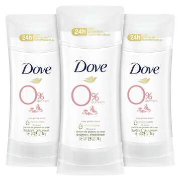 Dove Rose Petals 0% Aluminum Free Deodorant 3-Pack