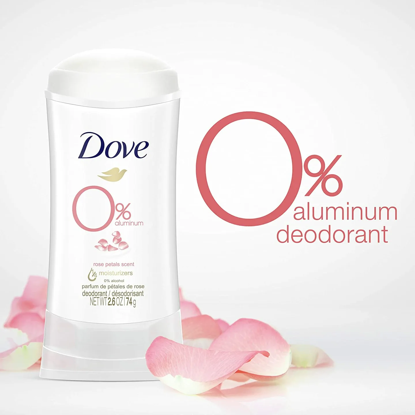 Dove Rose Petals 0% Aluminum Free Deodorant 3-Pack