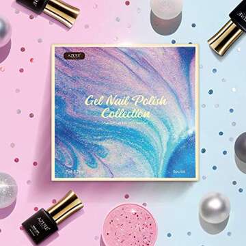 AZUREBEAUTY Gel Nail Polish Set - 8 Colors Nude Pink Glitter Gel Kit