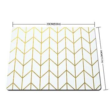 Gold Yellow Chevron White Background Modern Chic Mouse pad