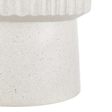 JONATHAN Y TBL1102B Louisa 19" Modern Art Deco Tambour Indoor/Outdoor Accent Table Art Deco, Minimalist, Contemporary, Bohemian, Mid-Century, Patio, Garden, Bathroom,Living Room, Cream Terrazzo Finish