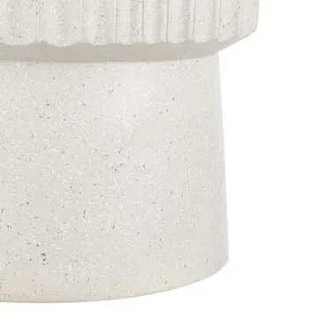 JONATHAN Y TBL1102B Louisa 19" Modern Art Deco Tambour Indoor/Outdoor Accent Table Art Deco, Minimalist, Contemporary, Bohemian, Mid-Century, Patio, Garden, Bathroom,Living Room, Cream Terrazzo Finish