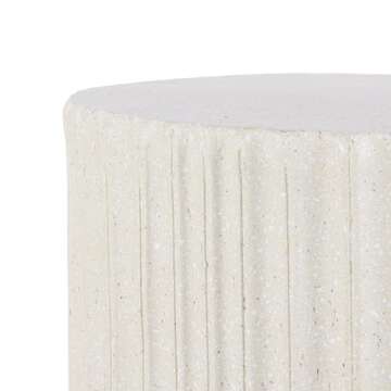 JONATHAN Y TBL1102B Louisa 19" Modern Art Deco Tambour Indoor/Outdoor Accent Table Art Deco, Minimalist, Contemporary, Bohemian, Mid-Century, Patio, Garden, Bathroom,Living Room, Cream Terrazzo Finish