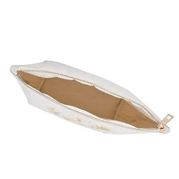 ELEGANTPARK Bride Bridesmaid Gifts Set of 5 Wedding Party Gifts for Maid of Honor Makeup Bag Bridesmaid Cosmetic Bag Canvas