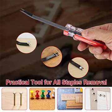 Staple Remover, Staple Puller, Upholstery Tools Staple Lifter, Double Prongs Design, Tack Puller Nail Puller for Removing Various Staples for Furniture, Floor, Wooden Case, Carton, Photo Frame, Carpet