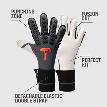 T1TAN Dark Beast + LC Goalkeeper Gloves for Superior Grip