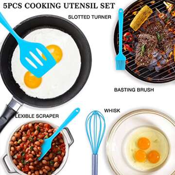 13 Pcs Mixing Bowls Set- RV Camping Accessories Set, Apartment Kitchen Gadget Easy Storage, Inculding Measuring Cups Colander Sifter Large Bowl Whisk Scraper, Great for Cooking and Baking, No BPA