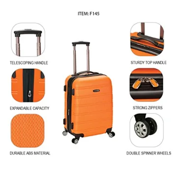 Rockland 20-Inch Orange Hardside Expandable Luggage