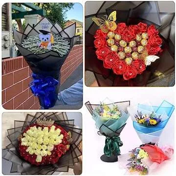 VOWOVOSDAY Waterproof Floral Wrapping Paper 20 Pcs 23x23Inch