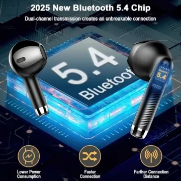 Wireless Earbuds V5.4, 56H Playtime, IP7 Waterproof Earphones