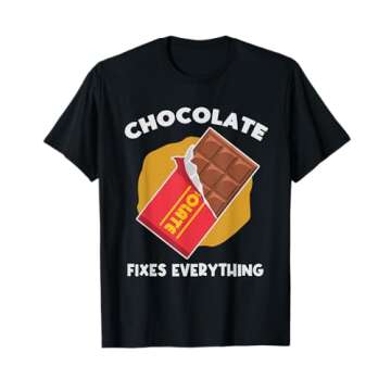 Chocolate Fixes Everything Chocolate Heartbeat Candy Bar T-Shirt - The Perfect Blend of Comfort and ...