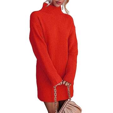 BTFBM Women's Long Sleeve Turtleneck Sweaters Soft Ribbed Knit Oversized 2024 Fall Winter Long Pullo...