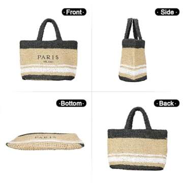 Stylish OWGSEE Straw Beach Bag for Women - Summer Tote