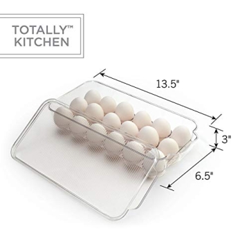 BPA-Free 18 Egg Holder for Fridge - Stackable & Clear