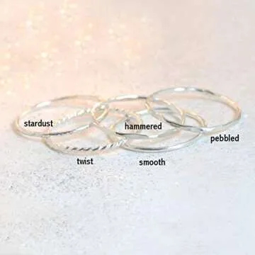 silver stacking rings. SET of FOUR. sterling silver stack rings. minimalist rings. stackable silver rings. twist, hammered, stardust, smooth.