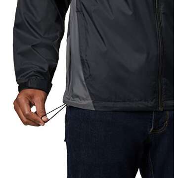 Columbia Men's Glennaker Lake Rain Jacket, Black/Grill, X-Large