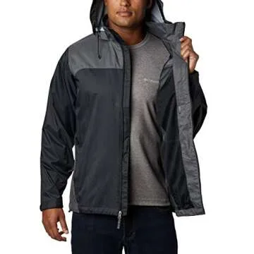Columbia Men's Glennaker Lake Rain Jacket, Black/Grill, X-Large