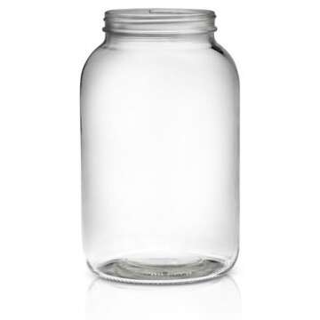 Sally's Organics Large 1 Gallon Glass Jars - Made in the USA with Wide Mouth BPA-Free Lid – Sun Te...