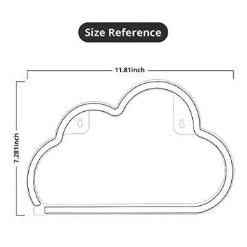 Lumoonosity Cloud Neon Sign, USB Powered Blue Cloud Neon Light with On/Off Switch, Cloud Led Sign for Wall Decor, Aesthetic Hanging Neon Signs, Neon Lights for Bedroom, Living Room, Gaming Room Setup