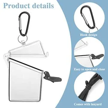 BESARME Waterproof ID Holders with Lanyard - 3 Pack