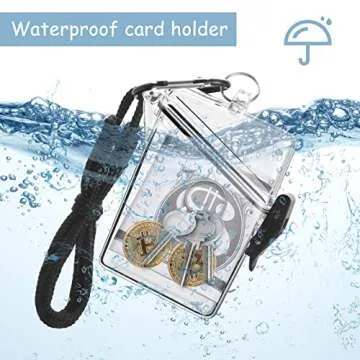BESARME Waterproof ID Holders with Lanyard - 3 Pack