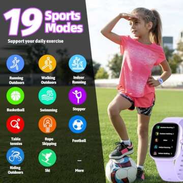 Nyonio Kids Smart Watch with Fitness Tracker for Ages 6-14