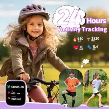 Nyonio Kids Smart Watch with Fitness Tracker for Ages 6-14