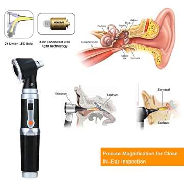 Otoscope Kit with LED, 3X Magnification, & 4 Tips