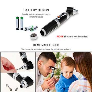 Otoscope Kit with LED, 3X Magnification, & 4 Tips