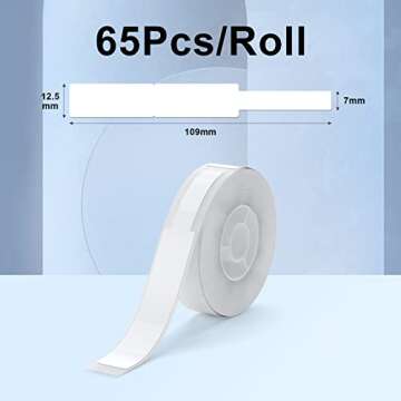 NIIMBOT Thermal Label Maker Paper 0.5" 4.3" Stickers Waterproof Tear-Resistant Replacement for D11/D...