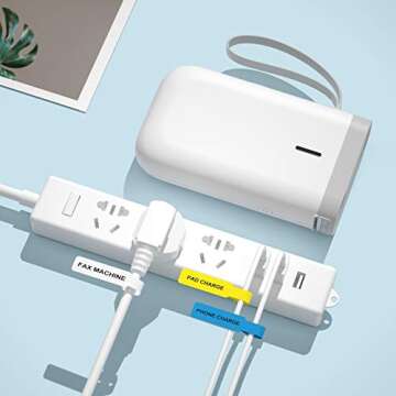 NIIMBOT Thermal Label Maker Paper 0.5" 4.3" Stickers Waterproof Tear-Resistant Replacement for D11/D110 Label Printer Office&Home Cable 65 Labels/Roll (White)