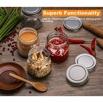 Premium Rainforce Mason Jars 8 oz 30 Pack for Canning