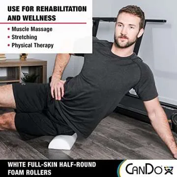 Cando 30-2340 Full-Skin PE Foam Roller for Muscle Restoration, Massage Therapy, Sport Recovery and Physical Therapy, White, 6" Width, 36" Length