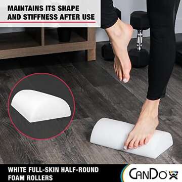 Cando 30-2340 Full-Skin PE Foam Roller for Muscle Restoration, Massage Therapy, Sport Recovery and Physical Therapy, White, 6" Width, 36" Length