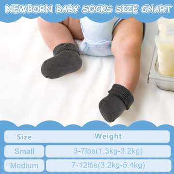 Janmercy 20 Pair Unisex Newborn Preemie Socks - Soft & Cozy
