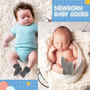Janmercy 20 Pair Preemie Socks for Newborns - Unisex Style