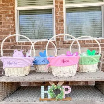 Personalized Hand-Woven Willow Easter Basket for Kids
