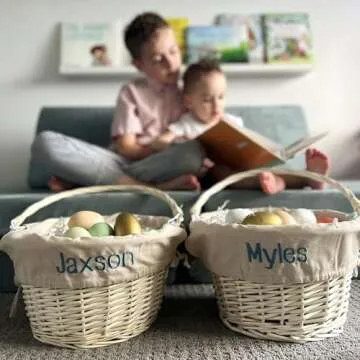 Personalized Hand-Woven Willow Easter Basket for Kids