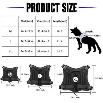 TOPTIE Tactical Service Dog Harness with Molle Pouches