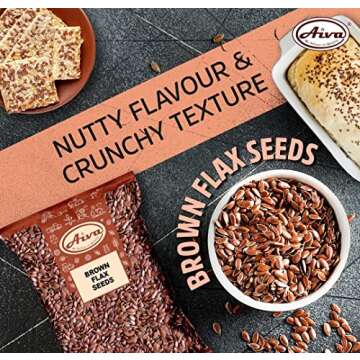 AIVA Flax Seeds 10 lb – Whole Raw Flaxseed for Baking, Smoothies, and Snacks, Bulk Packaging