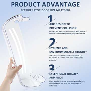 242126602 Refrigerator Door Bin Replacement Compatible for Frigidaire