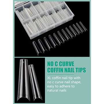 480PCS XL Clear Nail Tips - Professional Quality Set