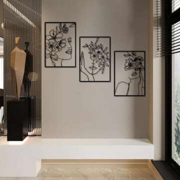 DETENE Abstract Metal Wall Art for Modern Home Decor